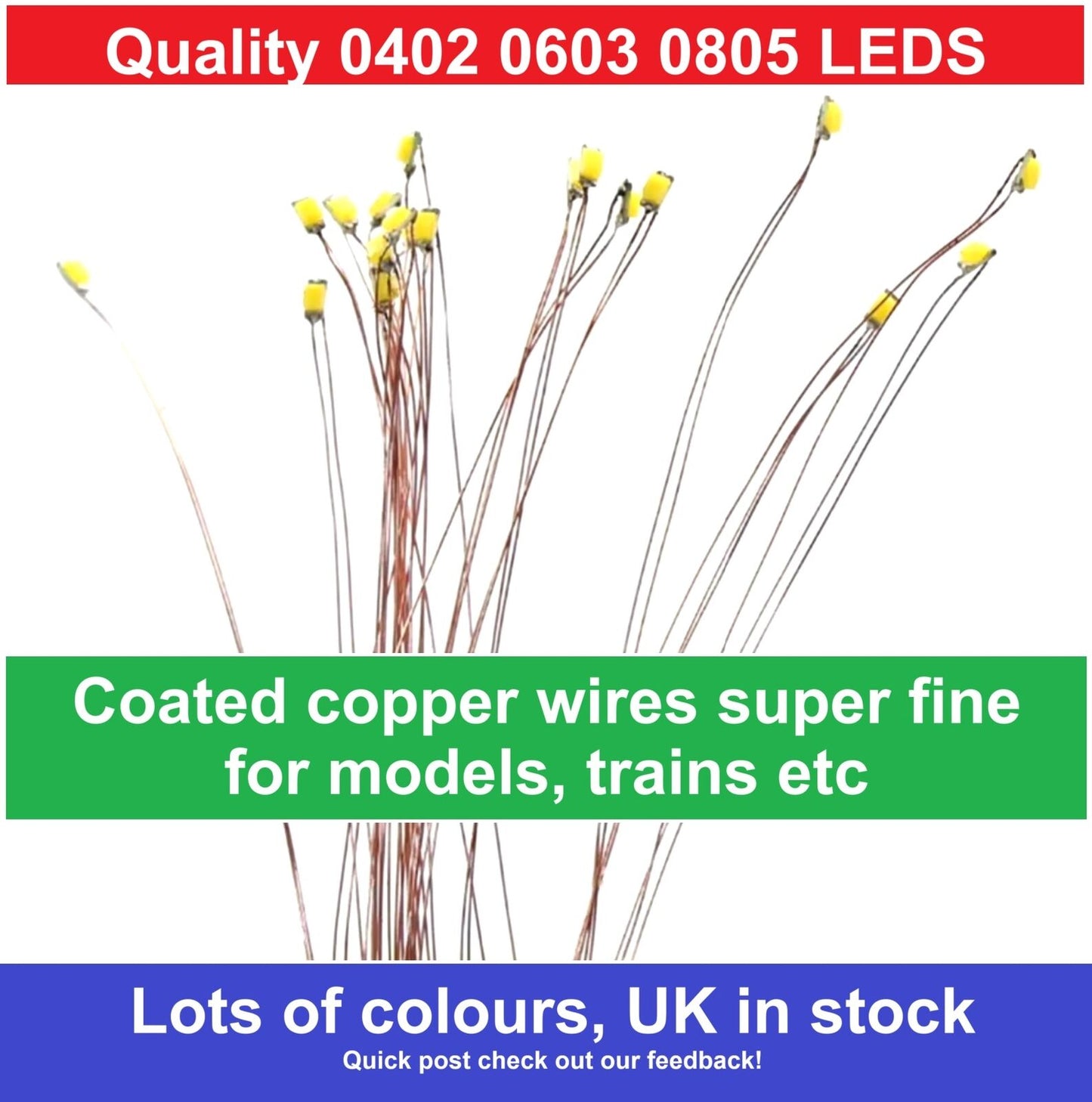 0402 0603 0805 LED copper wire SMD 2V 3V Model Trains High Quality UK In stock