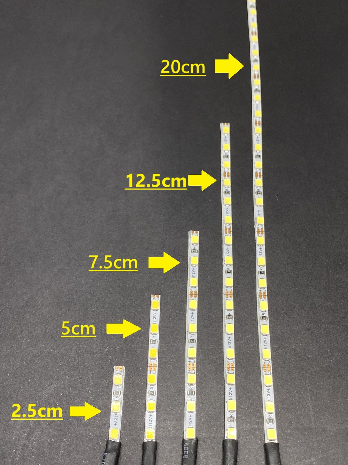 Miniature 12v LED Strip Super Thin For Models Railways Buildings lots of colours and sizes