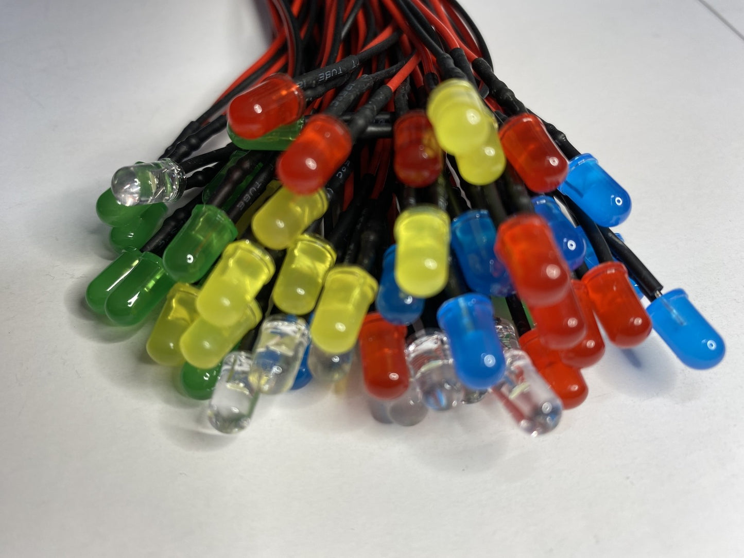 50 12v LEDS 5mm for Railways Models Dioramas etc ready to go bargain sets