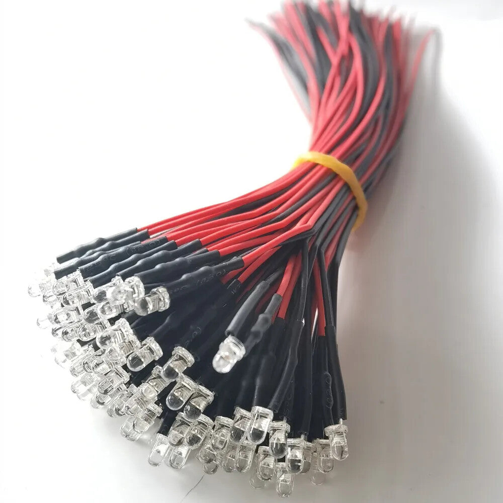 Candle Flicker 3mm 5mm 9V 12V clear lens wired quality LEDS models etc UK stock