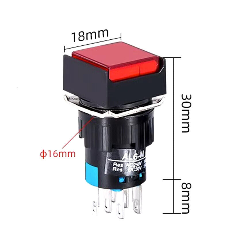 Momentary button LED square WHITE GREEN RED BLUE YELLOW Flightsim MSFS2020 Elite