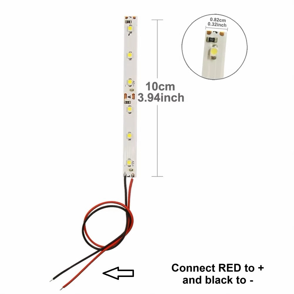 12v 10cm 6 LED Lighting Strip for Railway and Models OO HO N gauge UK stock
