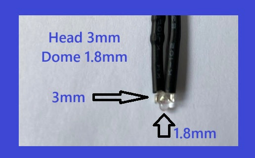 1.8mm Pre Wired Bright LED Prewired 12V Railways models scenery etc