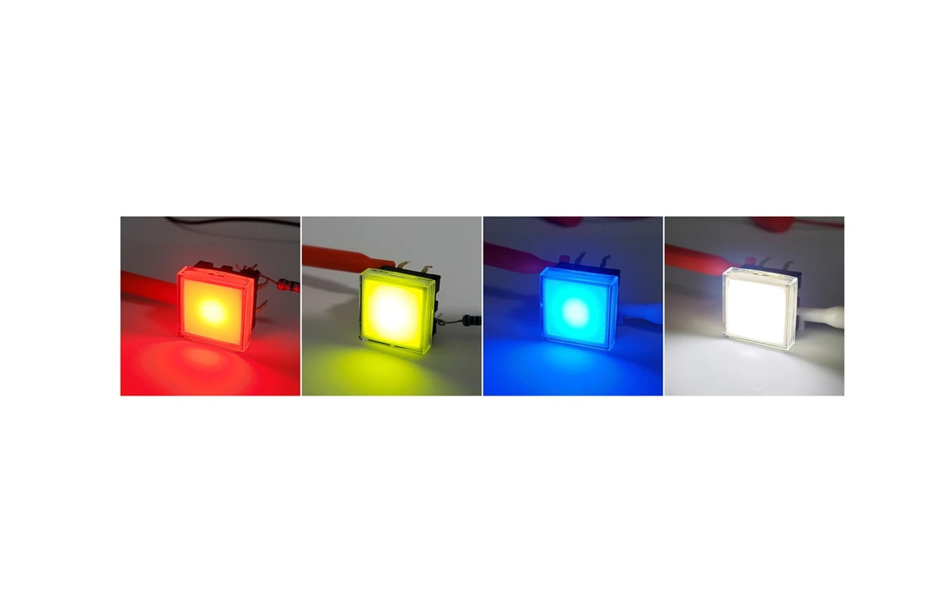 Momentary button LED square WHITE GREEN RED BLUE YELLOW Flightsim MSFS2020 Elite