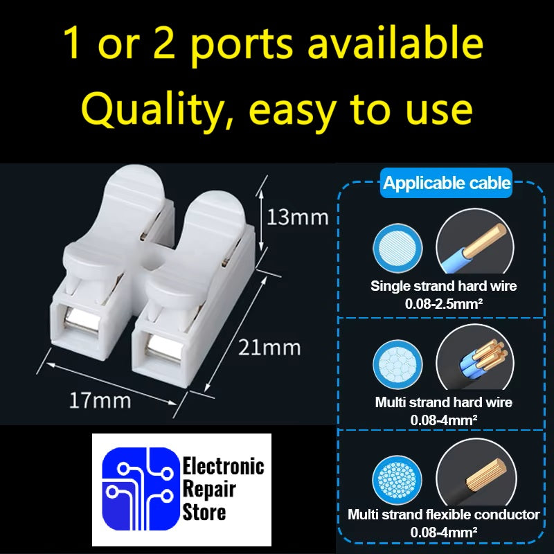 10 to 50pcs Spring Wire Connector Electrical Terminal Blocks Connector for 1 or 2 wires