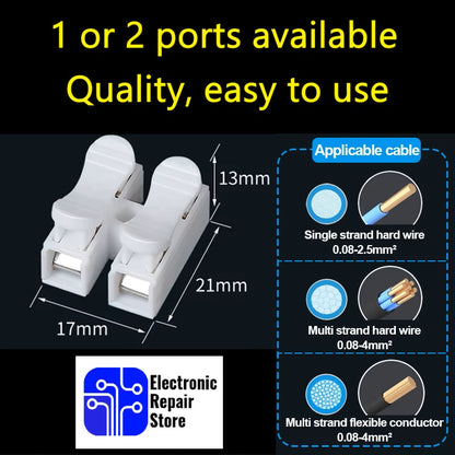 10 to 50pcs Spring Wire Connector Electrical Terminal Blocks Connector for 1 or 2 wires
