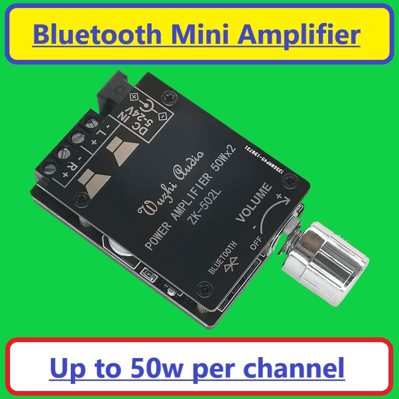 Mini HQ Bluetooth 5.0 Wireless Audio Digital Power amplifier Stereo board 50Wx2