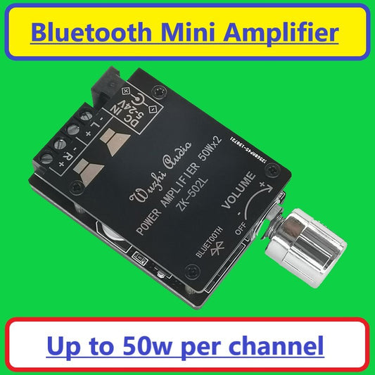 Mini HQ Bluetooth 5.0 Wireless Audio Digital Power amplifier Stereo board 50Wx2