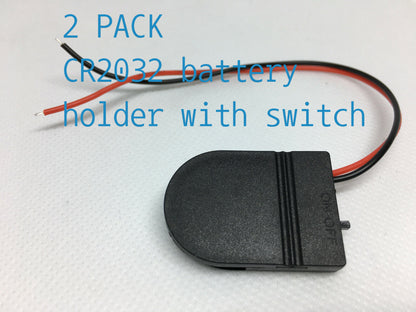 2 Pack Black White Clear Single 3v 2 Double 6v CR2032 Battery Holders wired