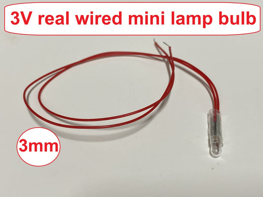 3V 3mm Incandescent Wired Rice Grain Lamp Bulb for Models DIY trains etc