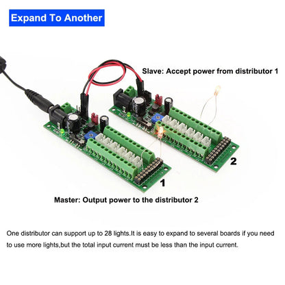 Power distribution board for trains models leds street lights hobbies 3v to 24v