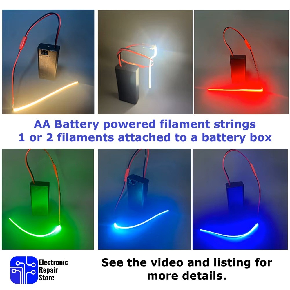 1 or 2 Flexible LED COB Filament Light AA Battery Powered Hobby Cosplay Models