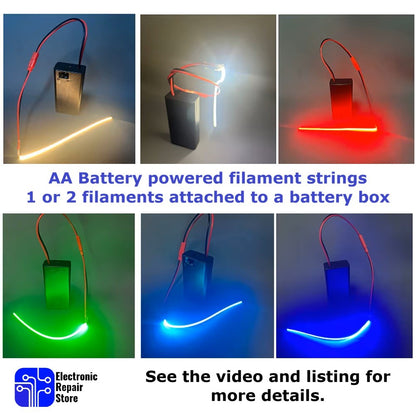 1 or 2 Flexible LED COB Filament Light AA Battery Powered Hobby Cosplay Models