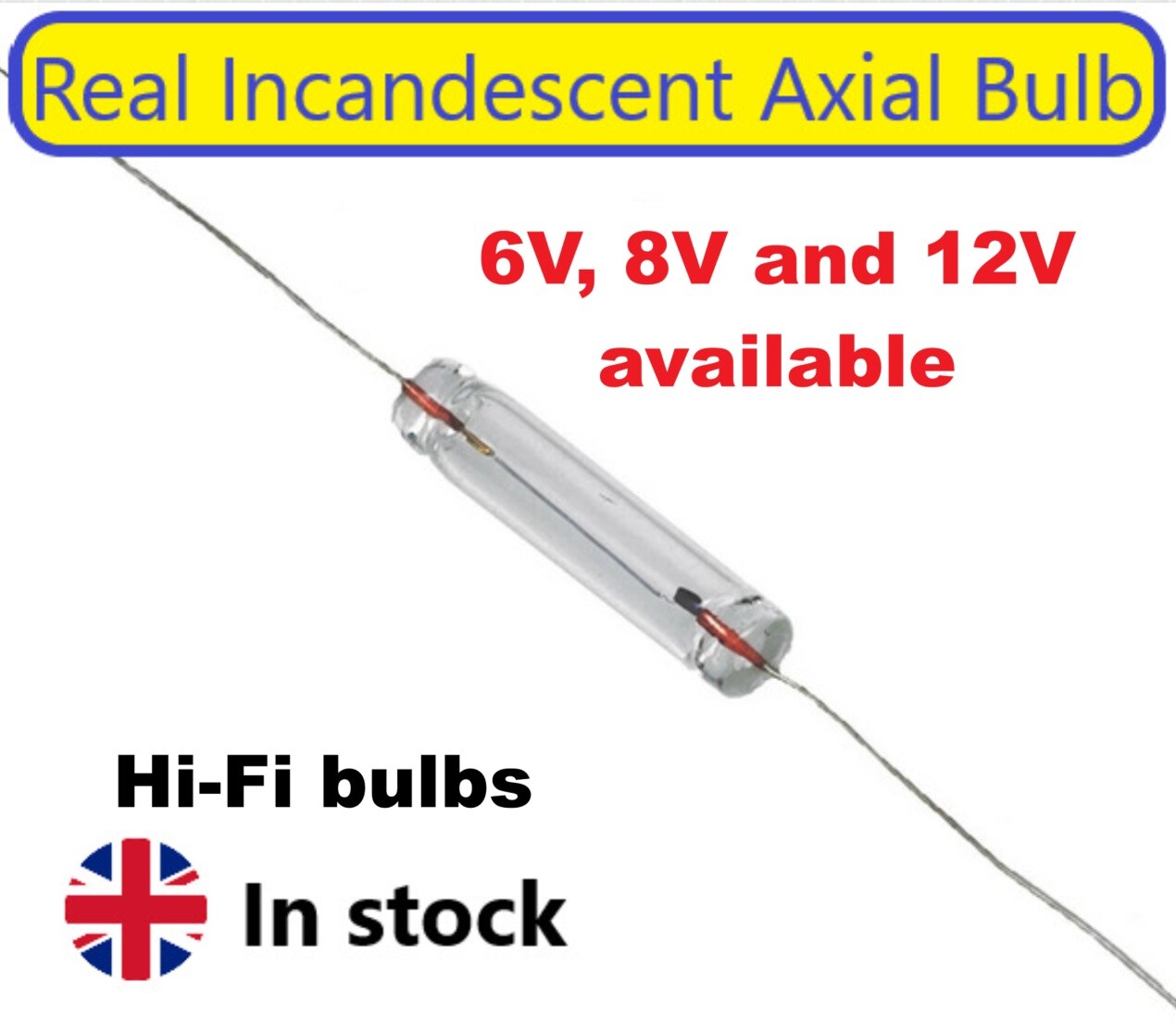Axial Style Miniature Lamp Bulb 6V 8V 12V With Leads Fit VU Meters Reel to Reel