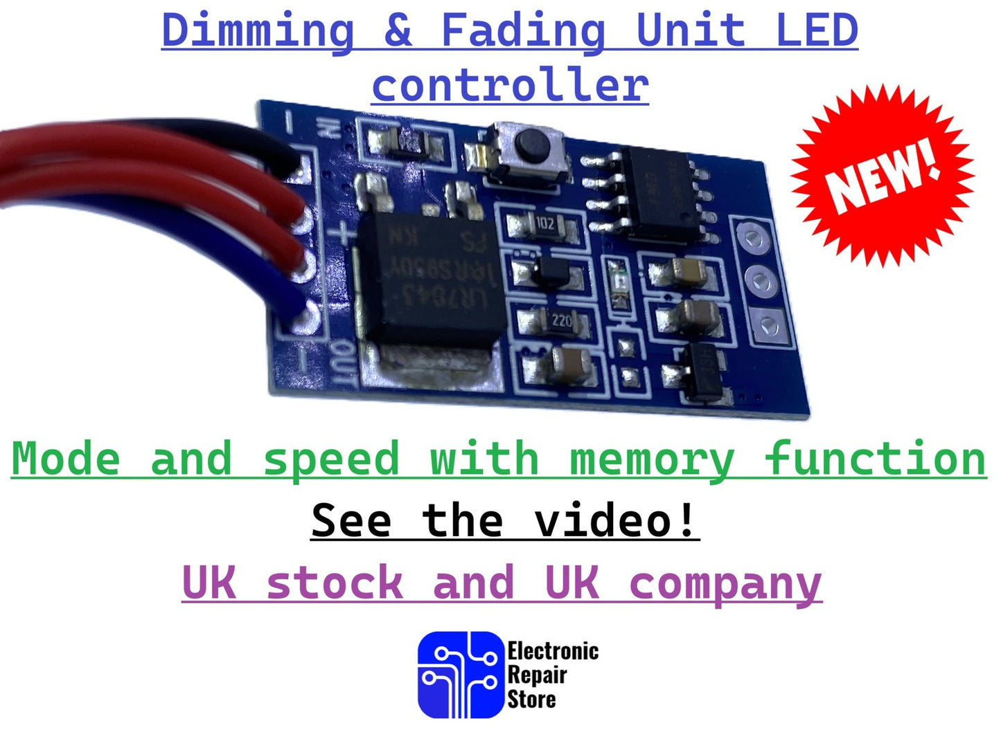 LED Dimmer Flash Fader Module with Memory 3V-12V for Models Railways Gundam
