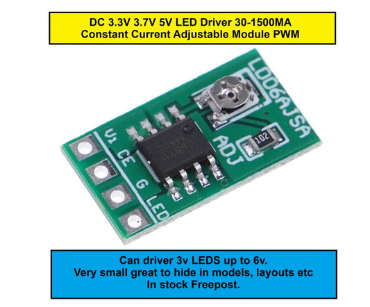 DC 3V 3.7V 5V 6V LED Driver 30-1500MA Constant Current Adjustable Module PWM