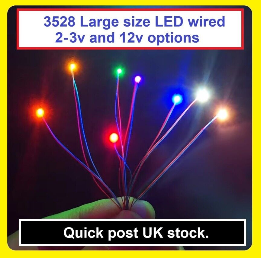 3528 LED wired SMD 3V 12V Large LED Model Trains High Quality UK In stock