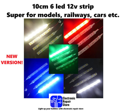 12v 10cm 6 LED Lighting Strip for Railway and Models OO HO N gauge UK stock