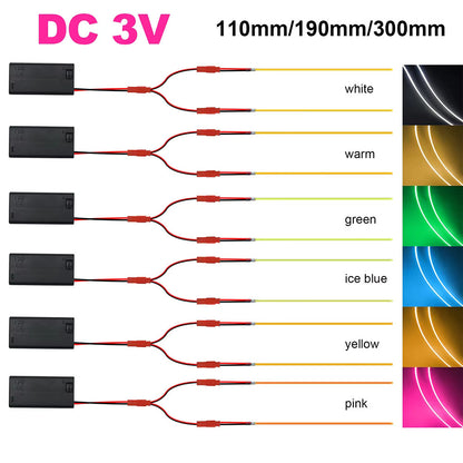 1 or 2 Flexible LED COB Filament Light AA Battery Powered Hobby Cosplay Models