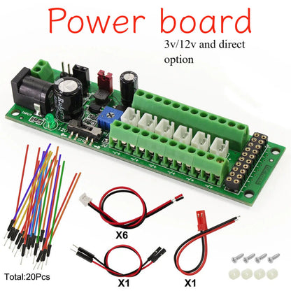 Power distribution board for trains models leds street lights hobbies 3v to 24v
