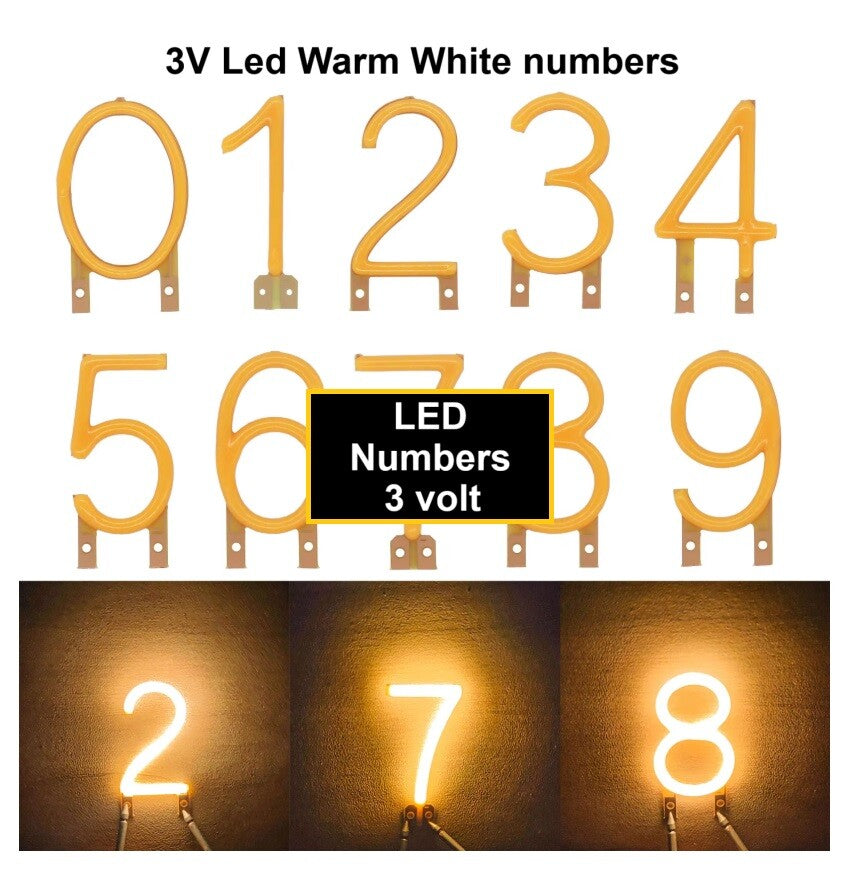 3V LED NUMBERS cob Led Filament DIY models gundam cosplay