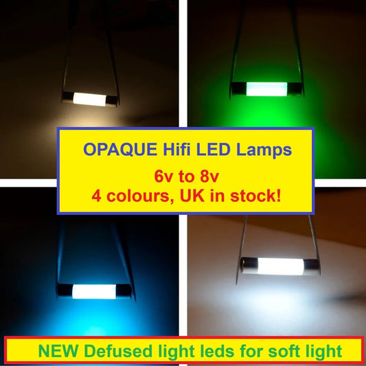 AC DC 6V 8V 12v Festoon LED Fuse Lamp Bulb Opaque 4 colours Hifi VU meter