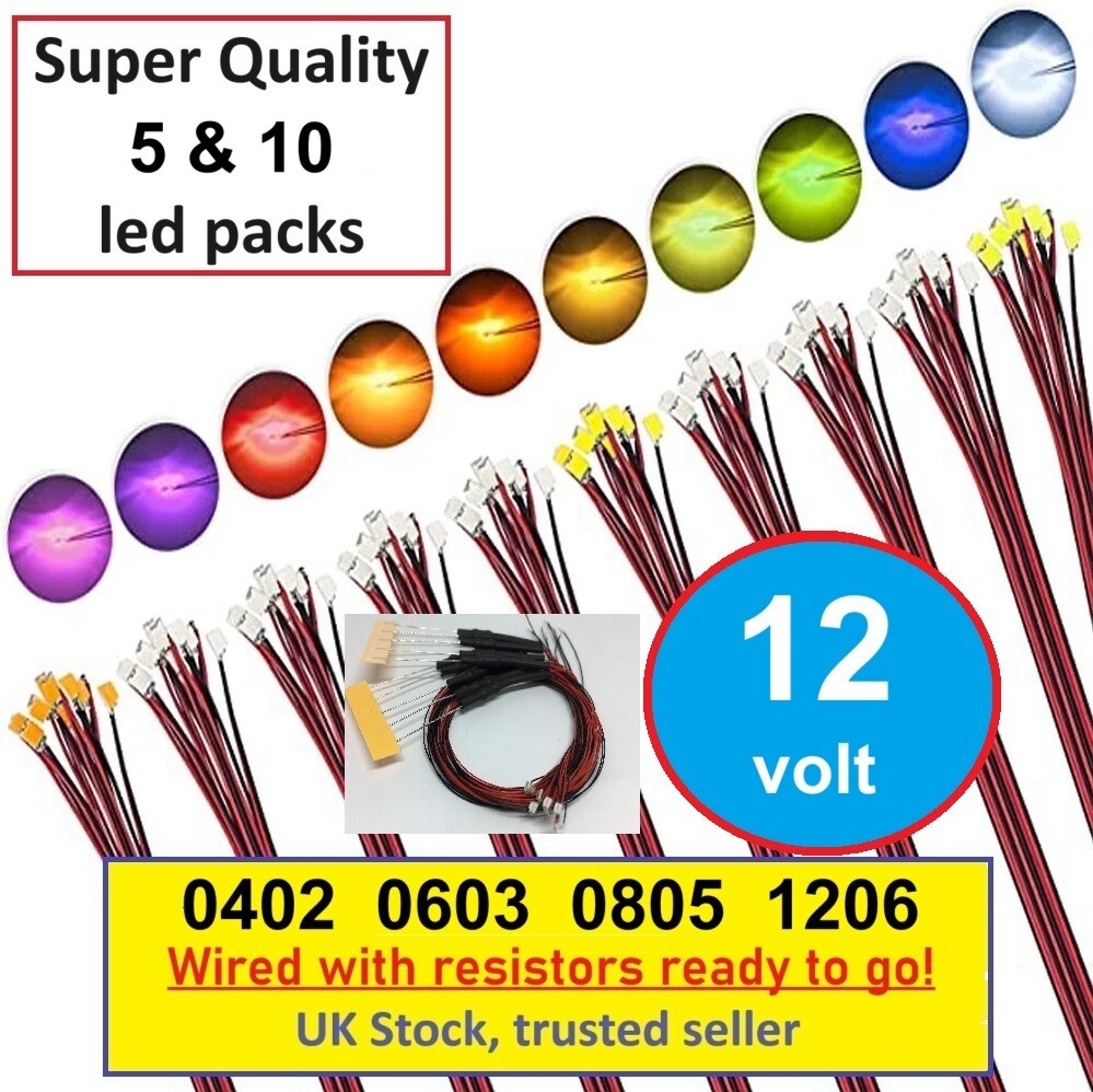12V 0402 0603 0805 1206 LED pre wired SMD Modeller High Quality UK In stock