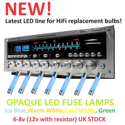 AC DC 6V 8V 12v Festoon LED Fuse Lamp Bulb Opaque 4 colours Hifi VU meter