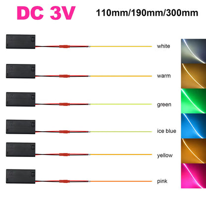 1 or 2 Flexible LED COB Filament Light AA Battery Powered Hobby Cosplay Models