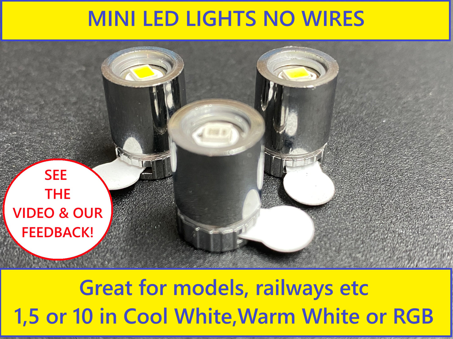 Mini LED Light wireless battery powered for highlight effects models railways