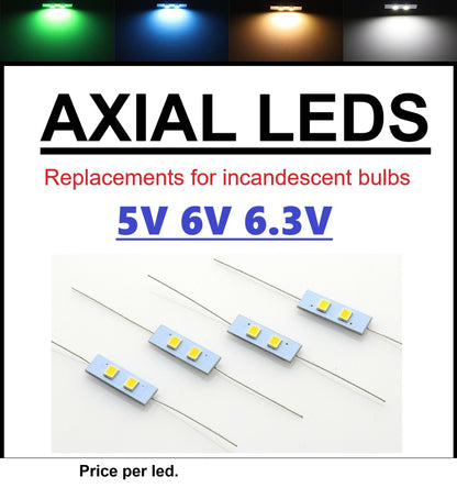 4V 5V 6V 6.3V Axial VU Meter Lamp Bulb Light LED replacement for HiFi repair DIY