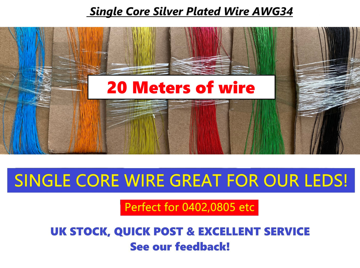 AWG34 Super Fine Single Core 20M PTFE Silver Plated Copper Wire UL1423 High Temperature Electronic DIY