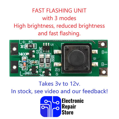 Fast Flash flashing pcb unit with two brightness modes 3v to 12v