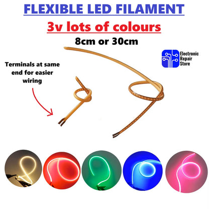 LED Filament Flexible DC 3V 80mm 300mm for models railways cosplay