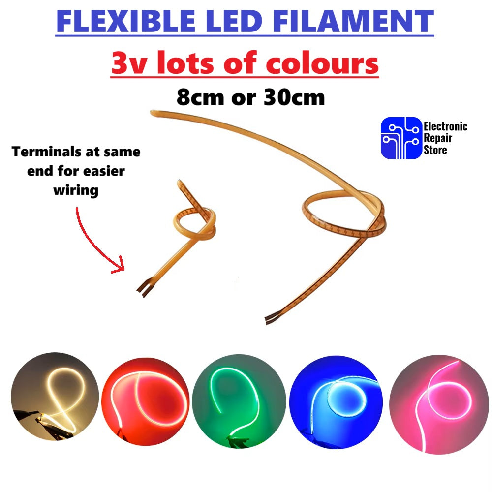 LED Filament Flexible DC 3V 80mm 300mm for models railways cosplay