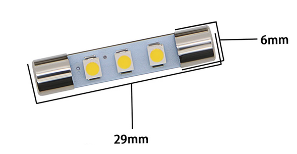 Diffused Opaque 6V 8V 12v Festoon LED Fuse Lamp Bulb Warm Cool White Blue Red Green Hifi