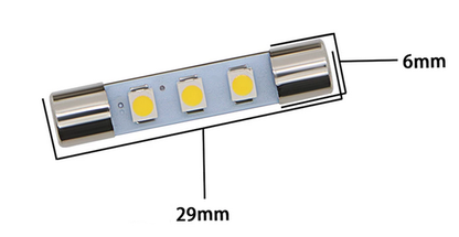 Diffused Opaque 6V 8V 12v Festoon LED Fuse Lamp Bulb Warm Cool White Blue Red Green Hifi