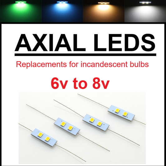 6v 8V Axial VU Meter Lamp Bulb Light LED replacement for HiFi repair Colours