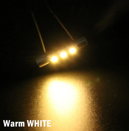 Diffused Opaque 6V 8V 12v Festoon LED Fuse Lamp Bulb Warm Cool White Blue Red Green Hifi