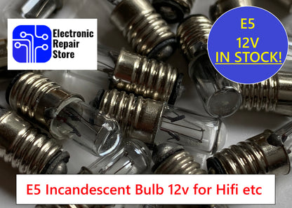 E5 12V LES Real Filament Incandescent Bulb 50mA pack of 1 or 2 bulbs