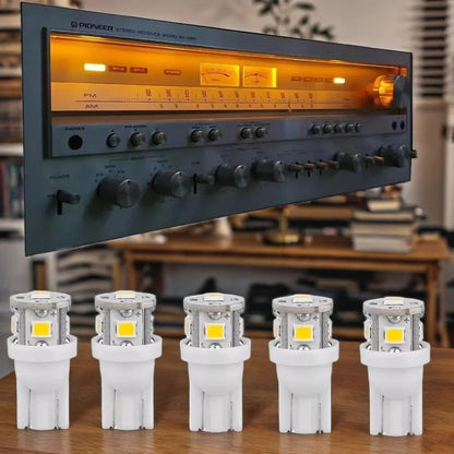 AC8V T10 Wedge LED Lamps for Pioneer SX Sansui Akai Vintage Receivers