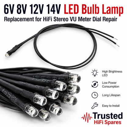 6v 8v 12v 14v LED Lamp Bulb Hifi Warm White Cool White Red Stereo Repair 20ma