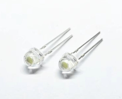 12V 5mm STRAW HAT bright clear lens LED with built in resistor for models trains