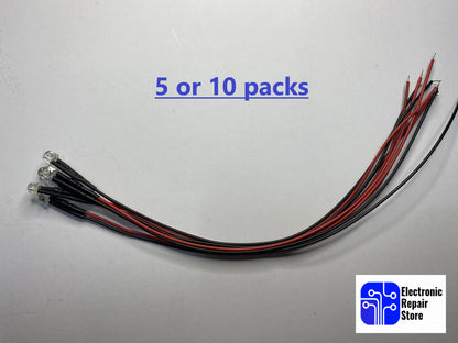5V 6V 9V 12V Straw Hat wired LED 5mm models railways lots of colours UK