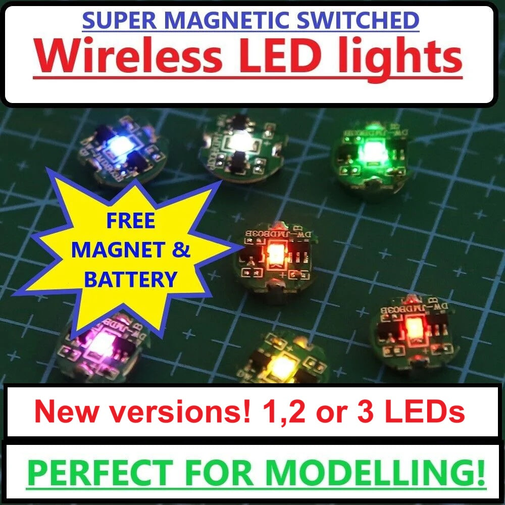 Mini Magentic Wireless LEDs for DIY models gundam cosplay magnet controlled