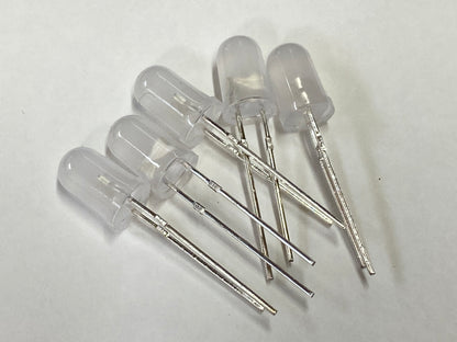 5mm Quality frosted foggy milky lens leds 2V to 3V packs 5 10 25 free post
