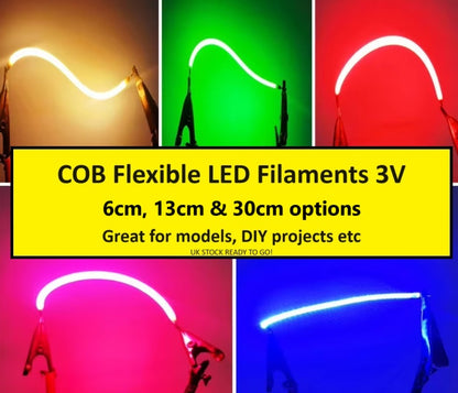 LED Filament 6cm 13cm 30cm Edison Bulb COB Flexible Lamp Models DIY Neon