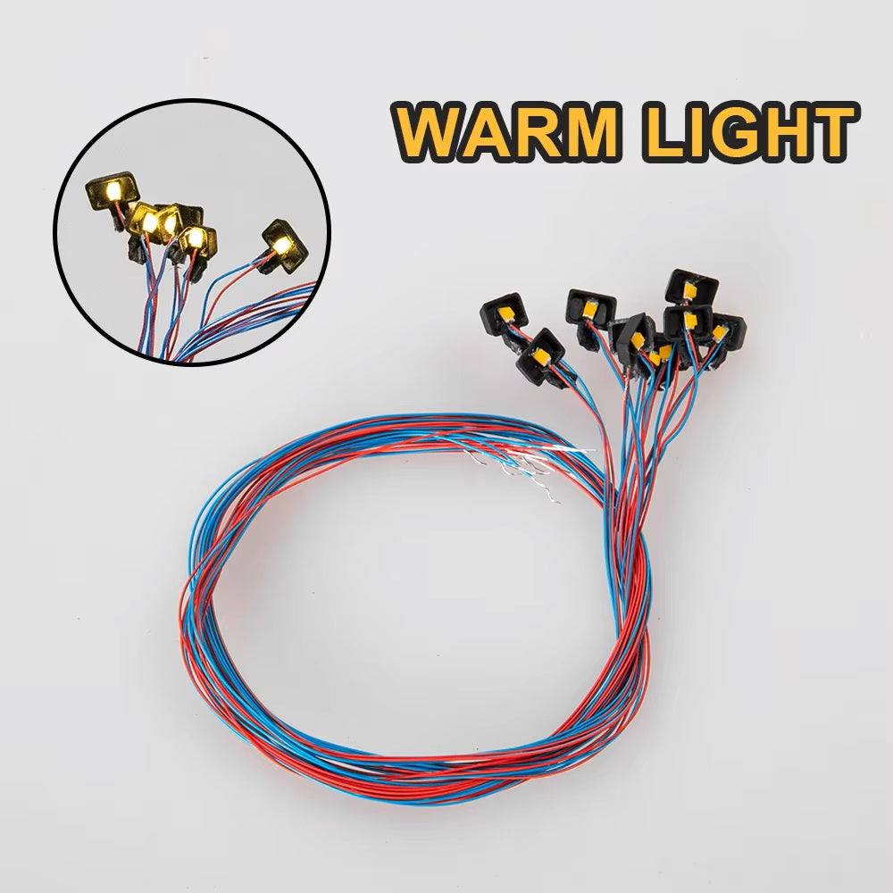5x Prewired SMD LED Lights 3V Warm White HO OO Gauge Model Railway Diorama Lamps